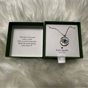 Kate Spade New York Lucky Charm Mother of Pearl Evil Eye Protection Necklace